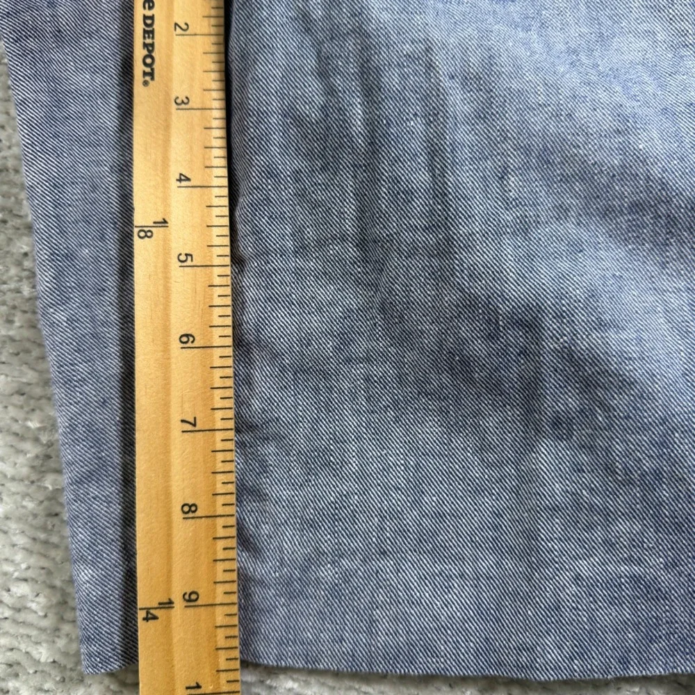Lane‎ Bryant Shorts Belted Linen Cotton Blend 18 Blue Plus Size Casual Summer